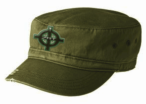 Embroidered Distressed Military Cap